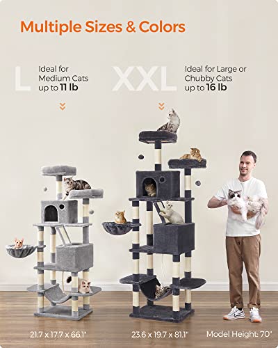 81.1-Inch Multi-Level Plush Cat Tree with Scratching Posts Z73819