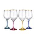 Set of 4 Italian Crystal Wine Water Beverage Glasses U9131