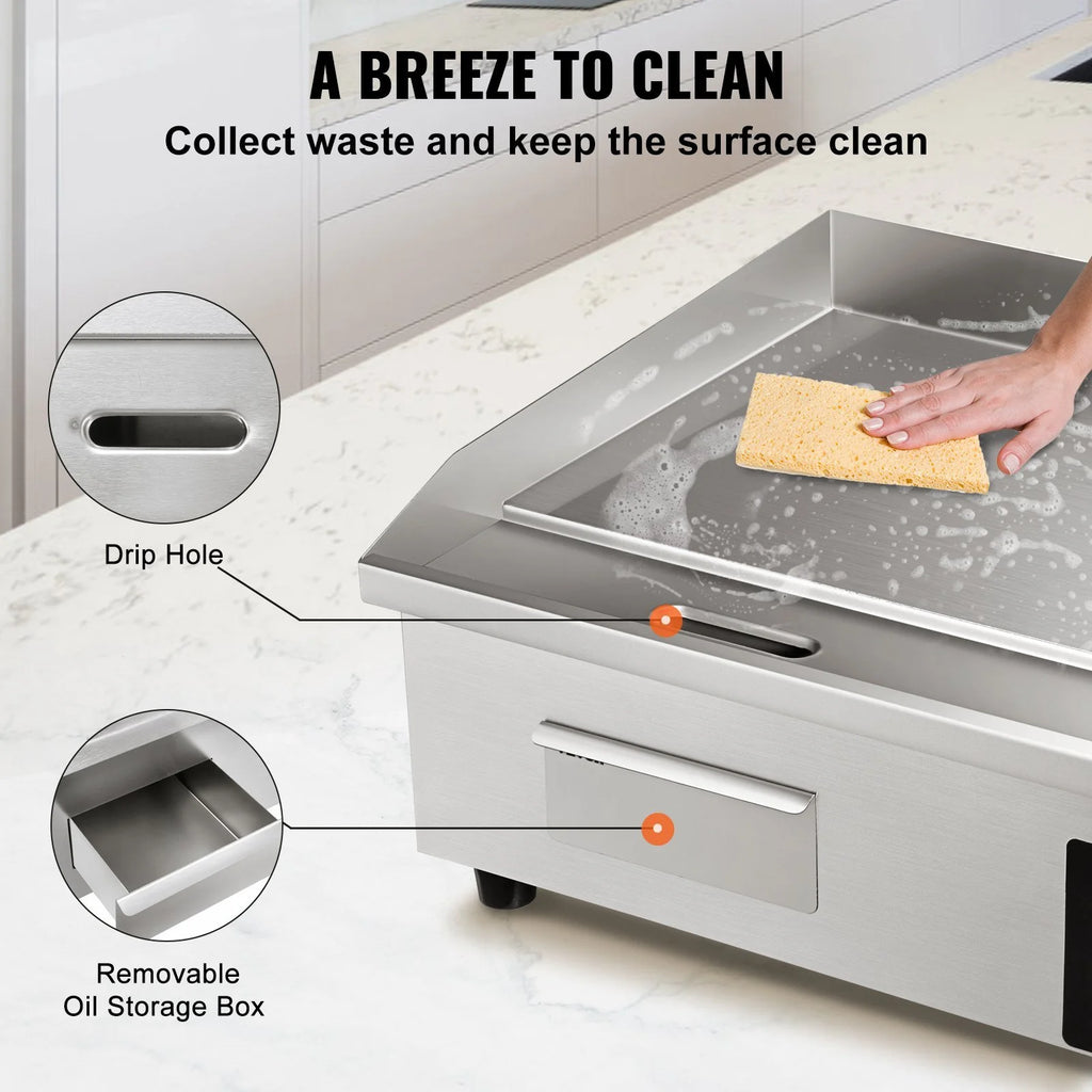 21" 1600W Stainless Steel Electric Griddle M4501