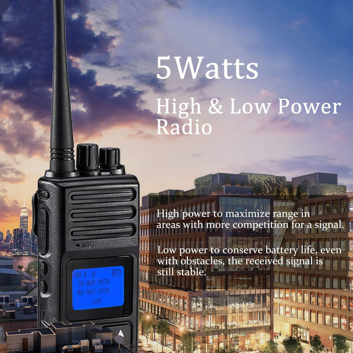 3 Packs Rechargeable UHF Hand-held Two Way Radios I971