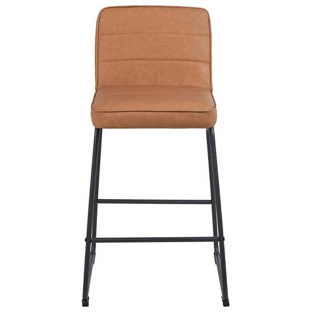 Faux Leather Counter Stool in Camel (Set of 3) S590