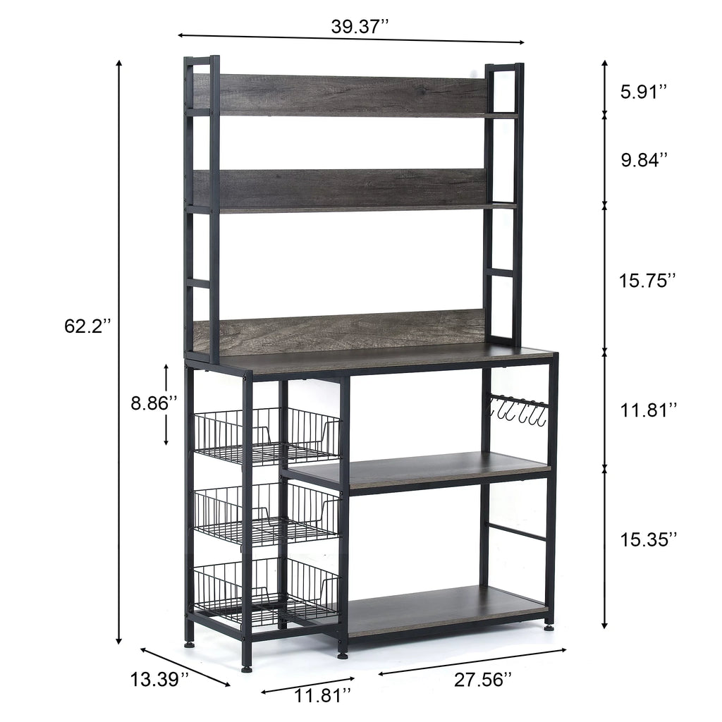 5-Tier Kitchen Bakers Rack with Baskets R838