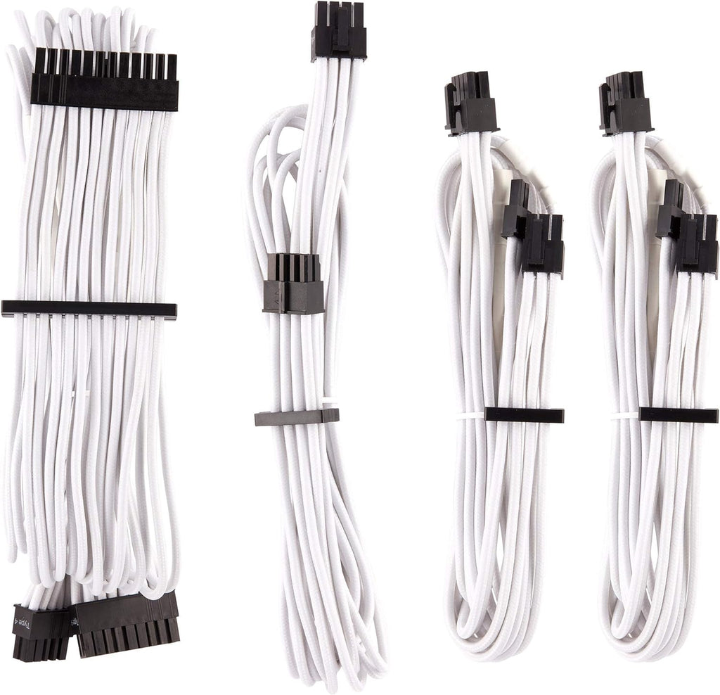 White Individually Sleeved PSU Cables Starter Kit J95226