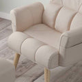 Beige Faux Leather Armchair and Ottoman O713324