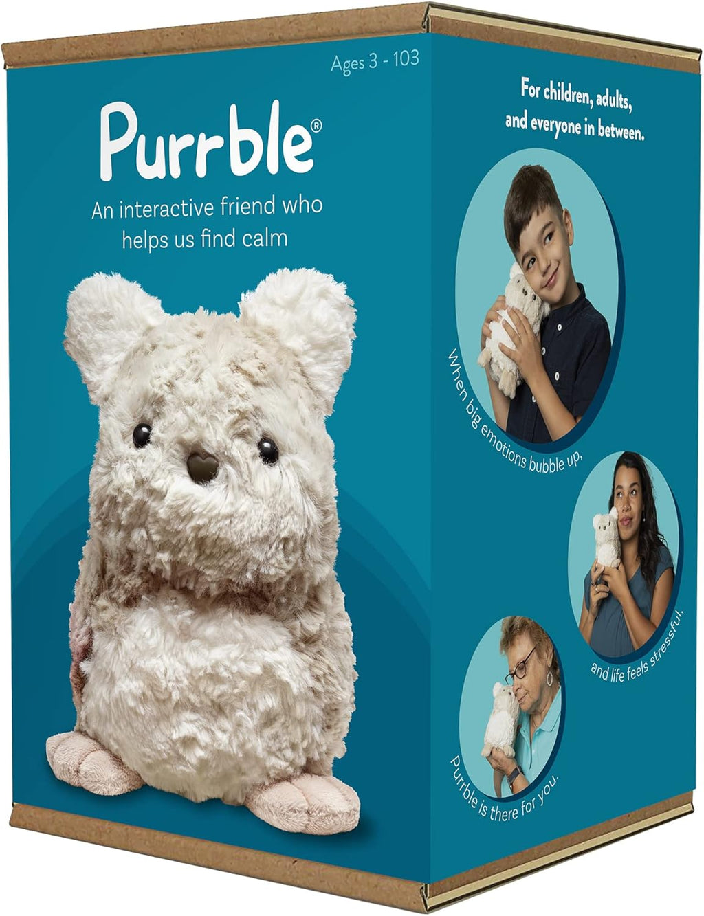 Calming Toy Companion with Dynamic Heartbeat and Soothing Purr Plush I902