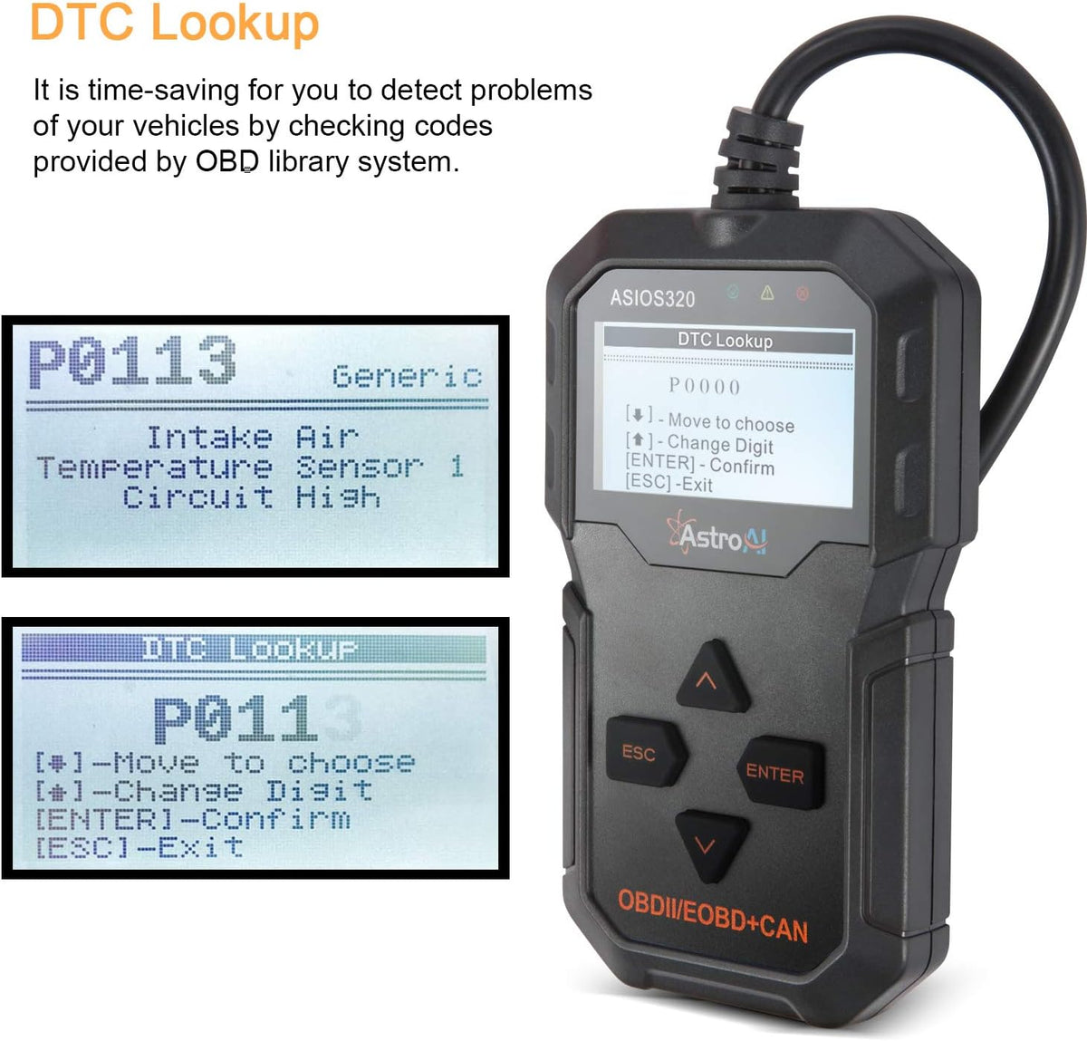 Black OBD2 Scanner Car Diagnostic Tool P26429