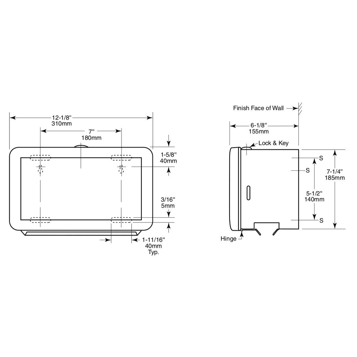 Surface-mounted Paper Towel Dispenser Y99759