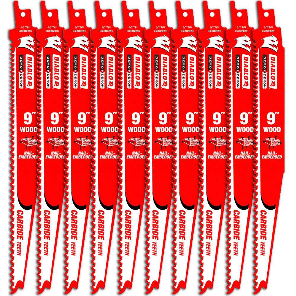 9-Inch Carbide Recip Blade, 10-Pack P5191