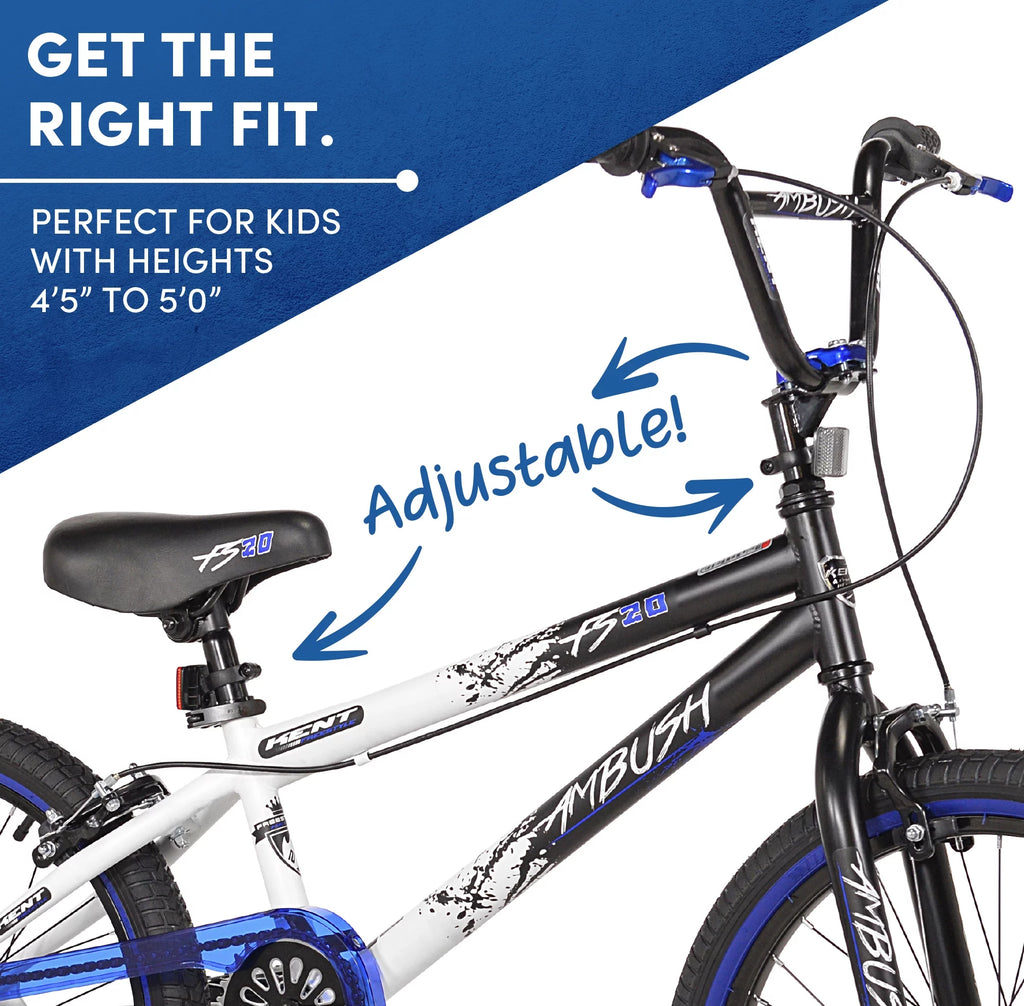 20 Boy's BMX Child Bike Black/Blue L7413