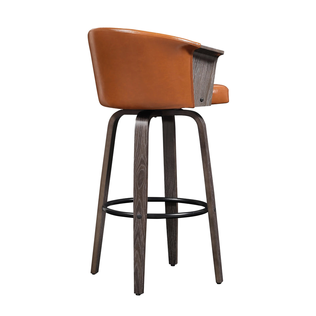 Set of 2 Faux Leather Swivel Bar Stools S751