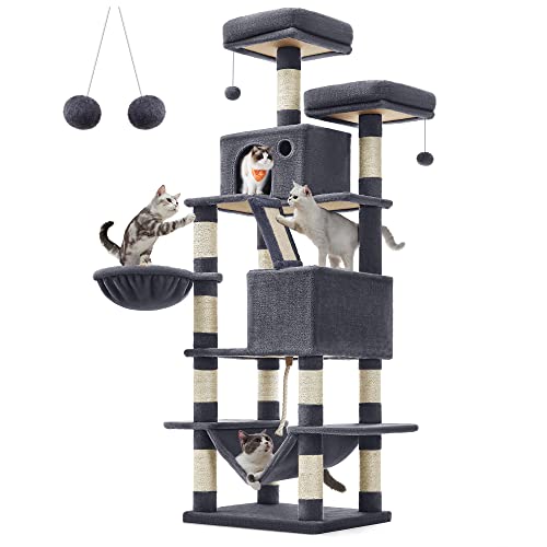 81.1-Inch Multi-Level Plush Cat Tree with Scratching Posts Z73819
