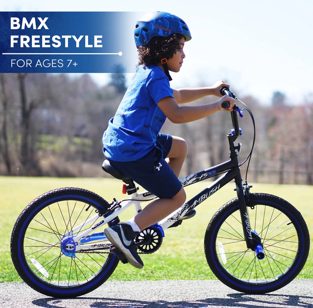 20 Boy's BMX Child Bike Black/Blue L7413