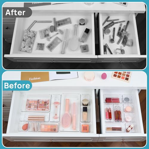 66 PCS Clear Plastic Drawer Organizer Bins H6842