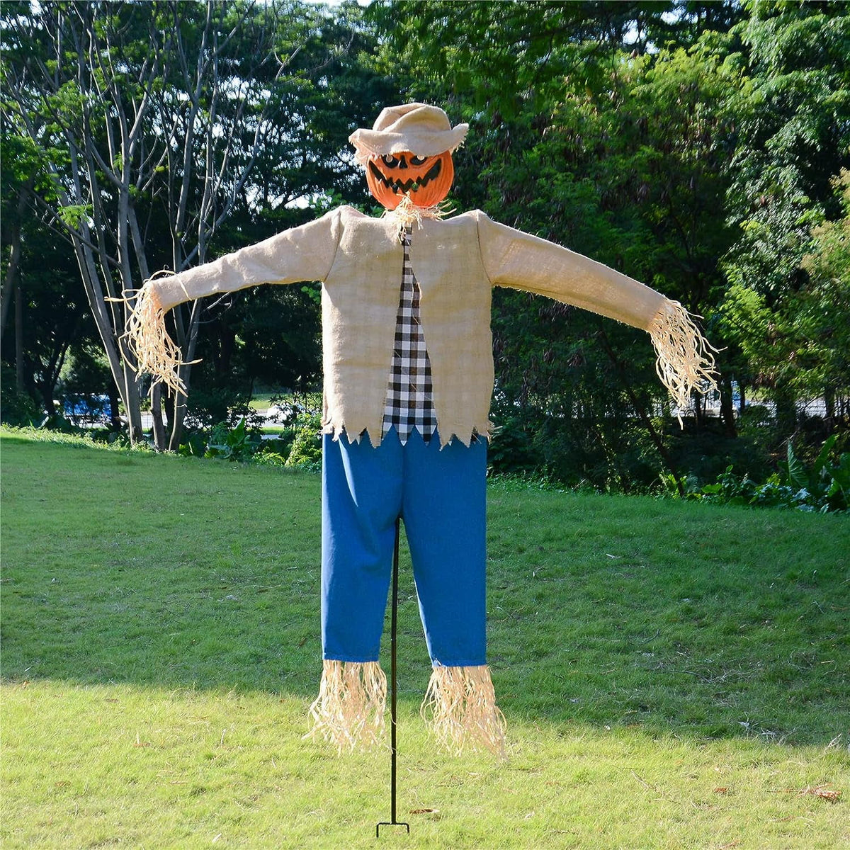 7.5 Feet Halloween Scarecrow Ghost Decorations with Metal Stand Y9410