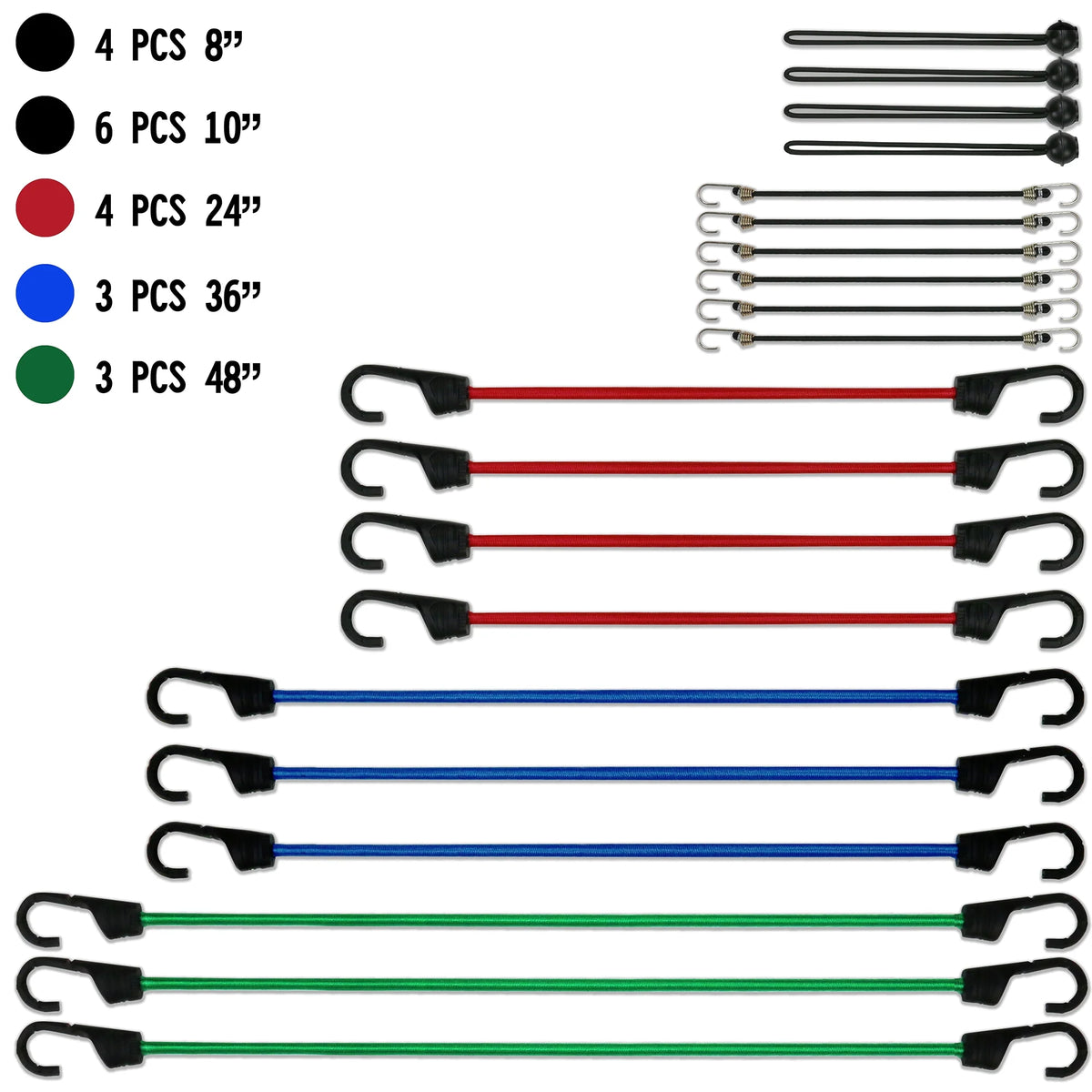 20 Pieces Bungee Cord Set W783