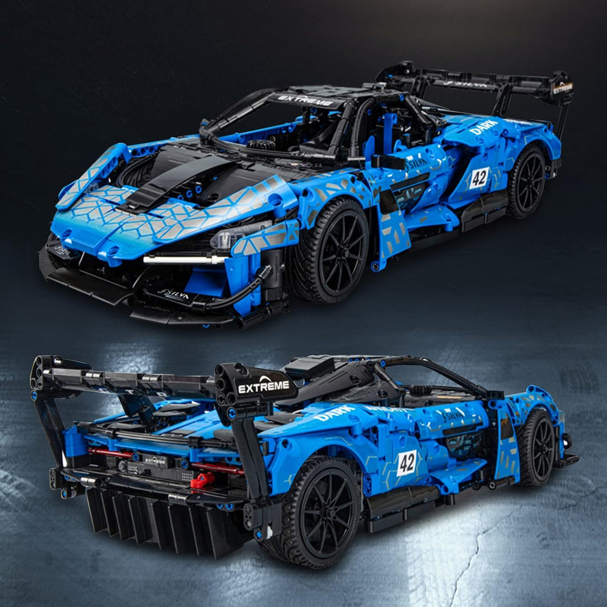 Sports Car MOC Building Set, 1:10 Scale Model, 2088 Pieces J962296
