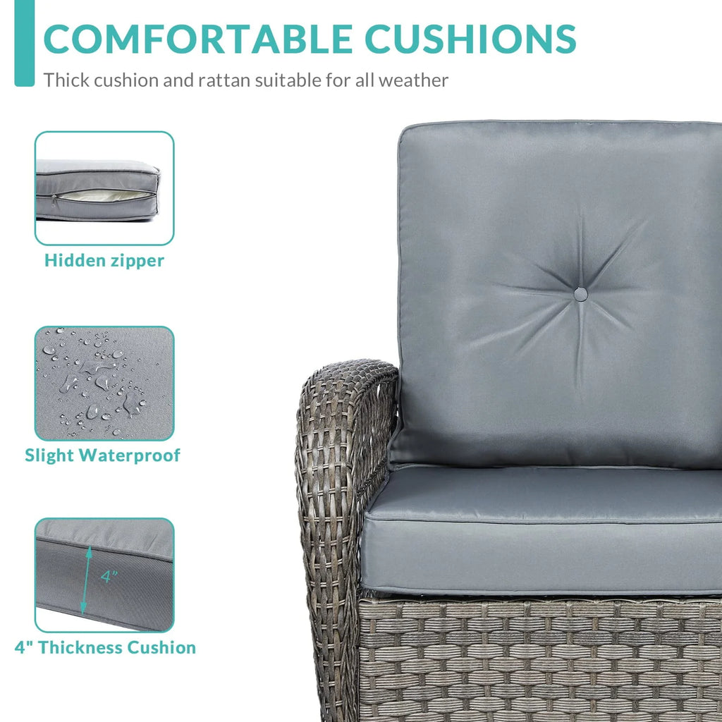 Outdoor Wicker Rocking Chair with Cushions U6658