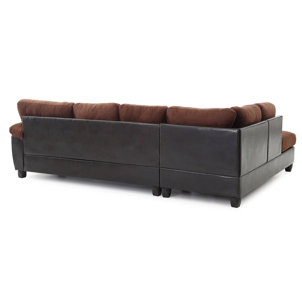 Chocolate and Black 2-PC Sectional Sofa U6557
